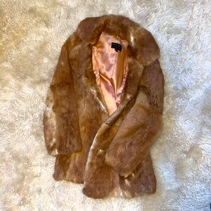 Real Rabbit Fur Brown Jacket